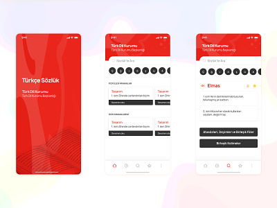 Turkish Dictionary App Redesign Competition app desgin dictionary ios minimal mobile mobile app ui user experience userinterface ux