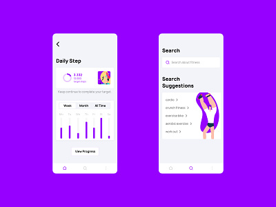 Fitness Mobile App Concept Design app fitness illustration mobile sketch ui user experience user interface ux