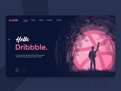 Hello Dribbble! branding design first shot hello dribbble illustration landing page ui ui design web