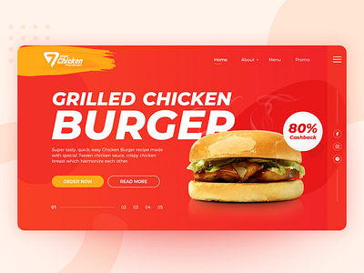 7Seven Burger Landing Page Concept branding design designs exploration food homepage landing page red restaurant ui ui design ux web web design website