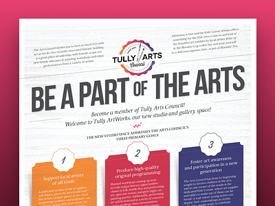Tully Arts Council Membership Drive branding design flyer layout mailer print typography