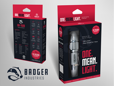 Badger Flashlight Packaging Design branding design illustration packaging product product design typography