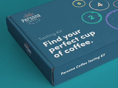 Persona Coffee Tasting Kit branding illustration packaging product typography