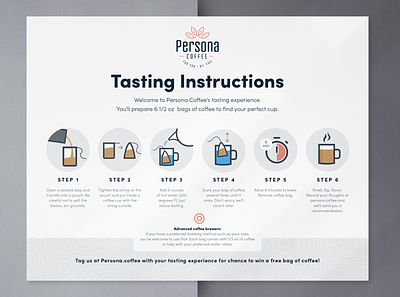 Persona Coffee Tasting Kit - Instruction Card branding design illustration packaging print product