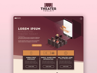 Theater Toolkit Home Page design illustration isometric typography ui ux web website