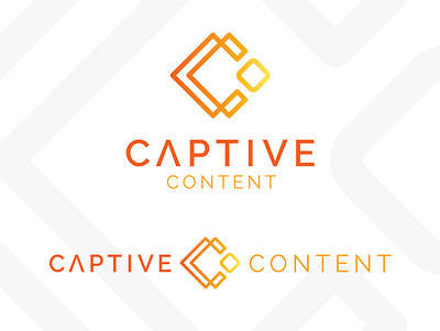 Captive Content Logo branding design flat gradient icon logo minimal product typography vector