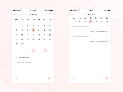 Pink girl calendar calendar design ui ux 品牌 图标 排版 插图 极简 设计