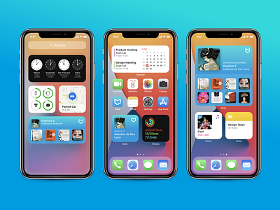 Beek iOS 14 Widgets Exploration apple apple music audio audiobook audiobooks beek calendar clock covers exploration manage notes app ui ui design widget widgets