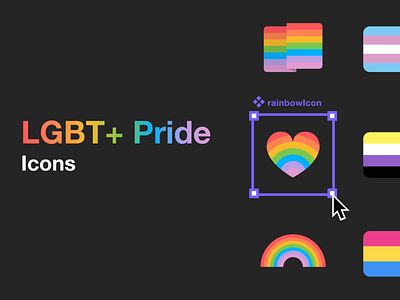 LGBT+ Pride Icons colors figma figma design figmadesign free free icons free icons download freebies icons lgbt lgbtqia pride pride 2020 pride month rainbow resources ui