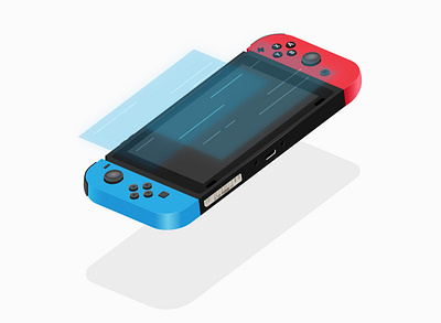 Nintendo switch illustration isometric vector