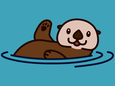 Hello from the Otter Side children cute kawaii kid kids otter otters sea otter