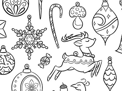 Ornaments christmas coloring holiday ornaments