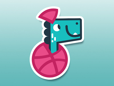 Un-Egg-Spected dino dinosaur dribbble logo rebound