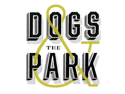 Hot Dogs & the Ballpark ampersand baseball block type dogs park type