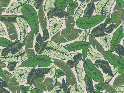 Tropical Pattern v2 banana leaf botanical leaf leaves tropical
