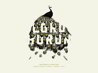 Lord Huron bird feathers gold lord huron peacock typography