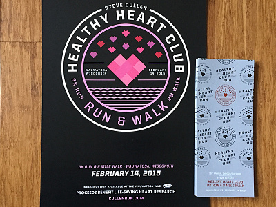 Healthy Heart Club Run - Print brochure charity run poster run poster
