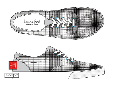 New Bucketfeet Submission bucketfeet building chicago gray grid industrial lines linework shoes skyscraper sneakers van der rohe