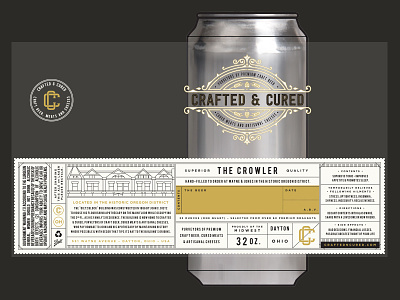 Crafted & Cured Crowler beer beer can beer label crowler