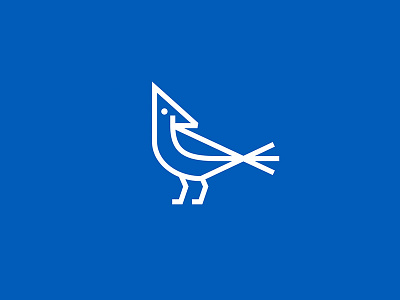 Bird Icon animal bird blue blue jay cardinal icon logo monolinear symbol
