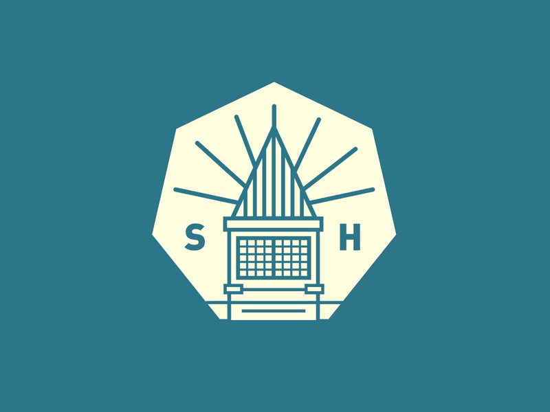 “Seven” school logo aqua academic badge school seven