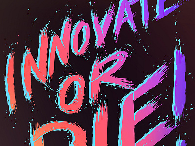 Innovate or Die! innovate motivational neon skate skull