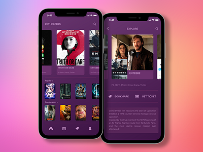 Movier app film iphone x movie ticket violet