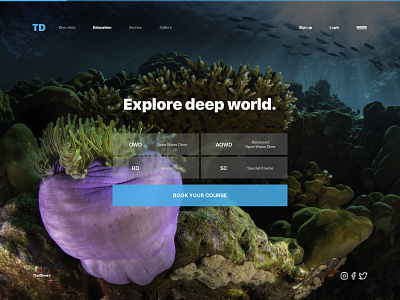 The Divers Landing Page adventure blue depth design discovery diving expedition explore landing landing page ocean photography photoshop scuba sea site trip ui water web