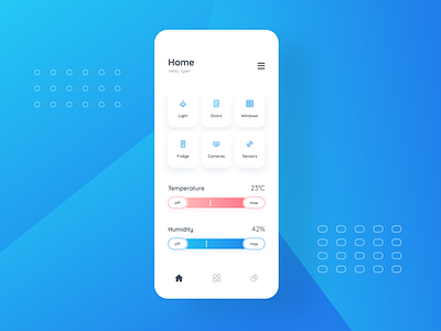 Smart Home App Concept app application blue clean control design figma home house humidity ios minimal mobile settings smart temperature ui ux white
