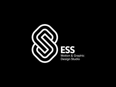 ESS (Motion and Graphic design studio) - Logo black and white logo design studio logo sign