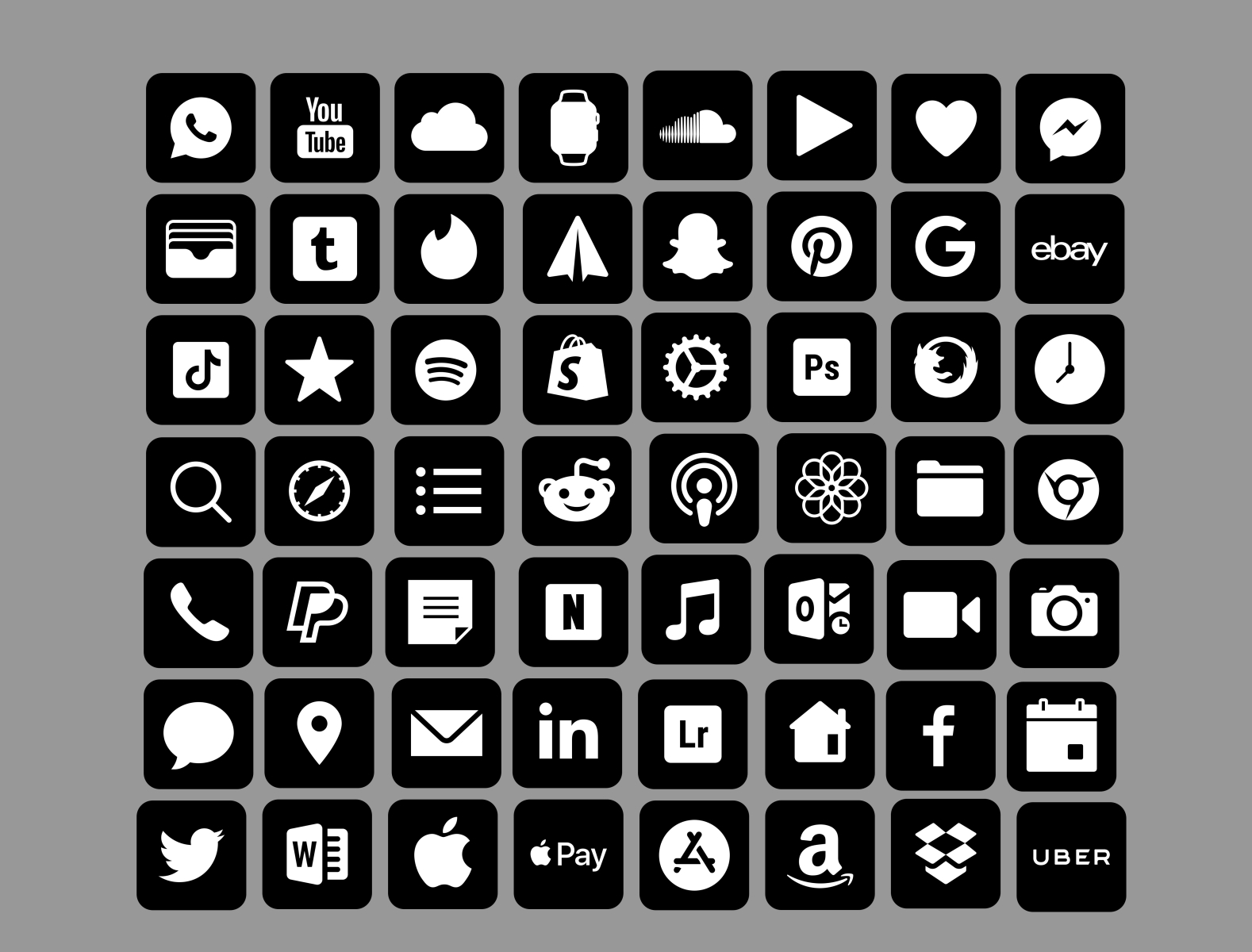 Dark Minimalist iOS Icons by Wolfgang on Dribbble