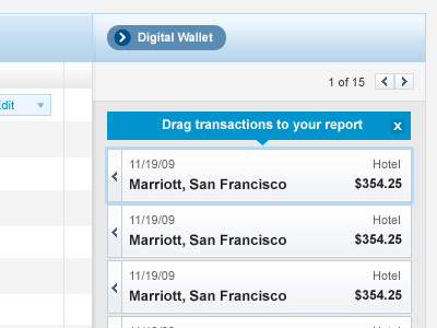 Drag and drop - web ui app blue drag expense finance grey minimal webapp