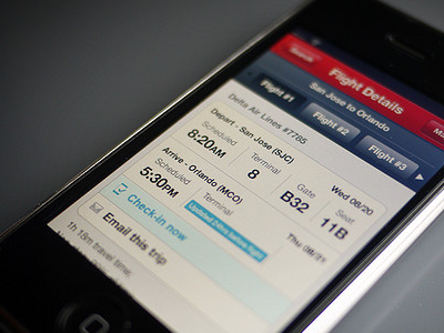 Flight details for iPhone