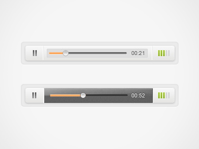 Media player interface UX/UI app call media play player voicemail widget