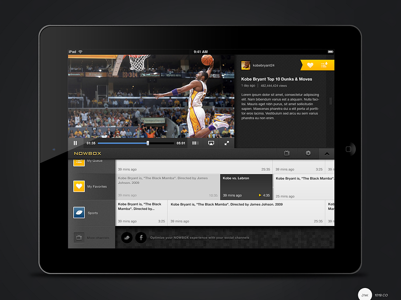 Nowbox media player iPad/iOS by Jason Wu on Dribbble