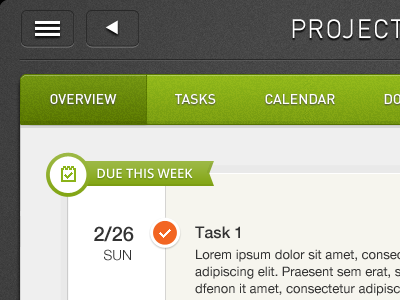 Project overview - iPad calendar green ios ipad management project task