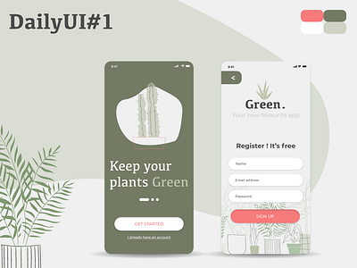 Plant app sign up DailyUi