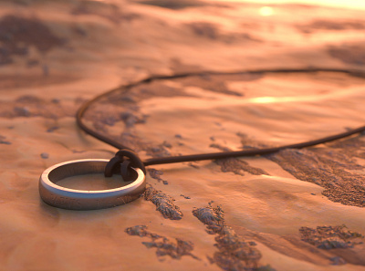 Uncharted Ring 2020 3d 3d art c4d cinema4d necklace octane render ring sic parvis magna uncharted