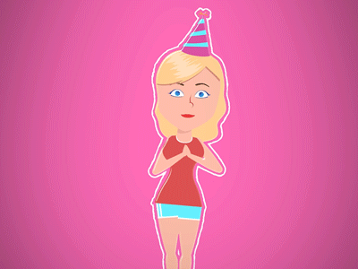 Birthday Girl birthday birthday girl character character animation characterdesign girl girl character motion motion design motiongraphics party party hat