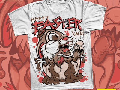 Rabbit Bath apparel bunny chocolate easter illustration rabbit t shirt