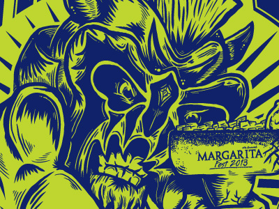 Lucha Marg Fest apparel illustration jacksonville luchadore margarita one color shirt