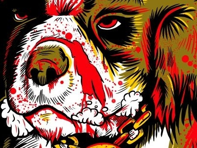 Puppy Cujo Design WIP classic cujo dog horror illustration movies puppy shirt design