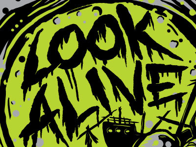 Look Alive Type Treatment brand illustration lettering logo moon pirates tshirt type