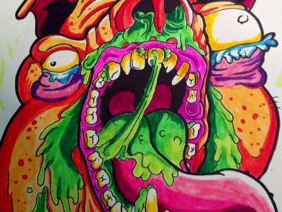 Grotesque Pig crayola illustration markers pig rotten