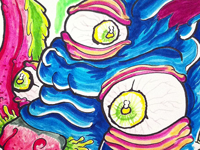 Panther Crayola Marker cat crayola demon drawing eyeballs illustration markers monster panther