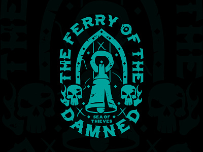 Sea of Thieves - Ferry Of The Damned Shirt apparel bell death fashion illustration illustrator pirate pirate game pirategraphic sea of thieves shirt shirt design shirtdesign skeleton skull skulls videogame vintage xbox