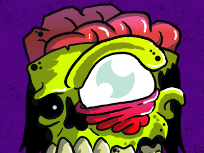 Drawlloween Day 3: Zombie brains doodle drawing drawlloween halloween illustration monster zombie