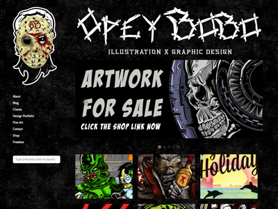 Updated Website/Shop artwork halloween illustration mask portfolio sale shop website