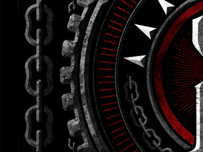 Chain Detail 3d chain cog illustration merch metal shadows