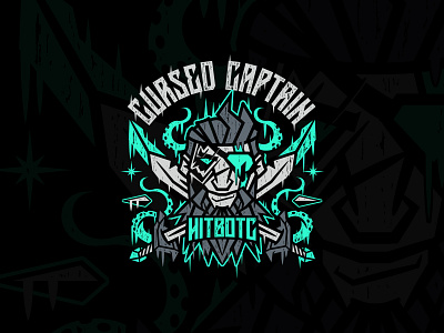 HitboTC - Cursed Captain apparel apparel logo fashion graphic tee high score tees hitbotc kraken merch pirate pirate legend sea of thieves skull tee texture twitch twitchtv typography videogame vintage